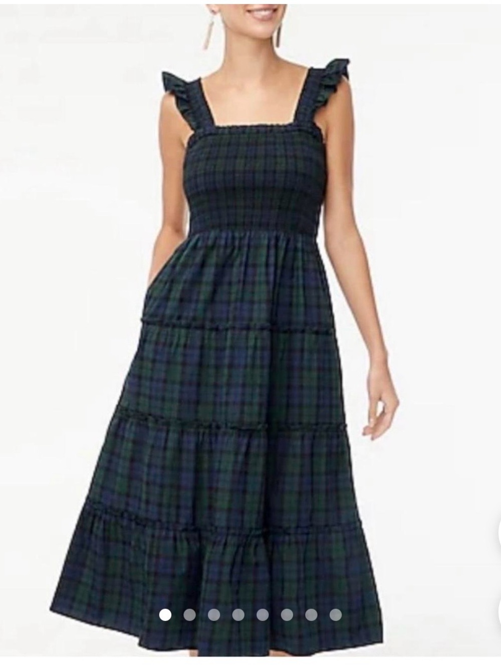 J. Crew Plaid Smocked Tiered Sundress